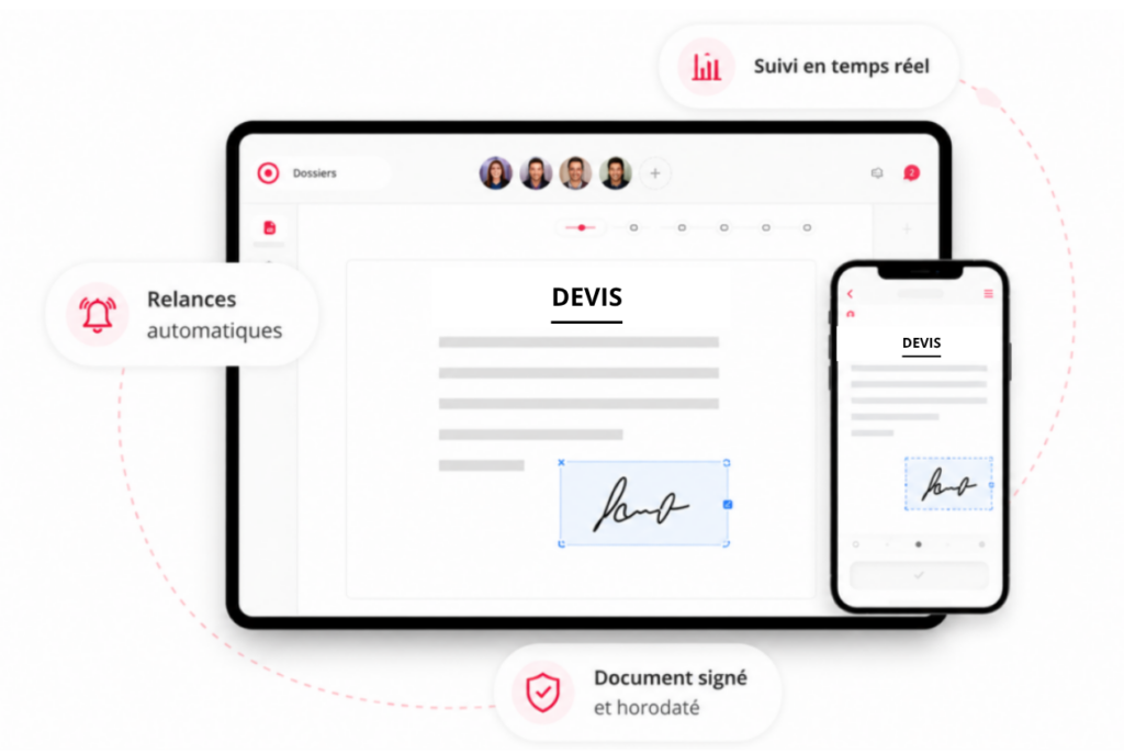 Signature électronique d'un document numérique de devis